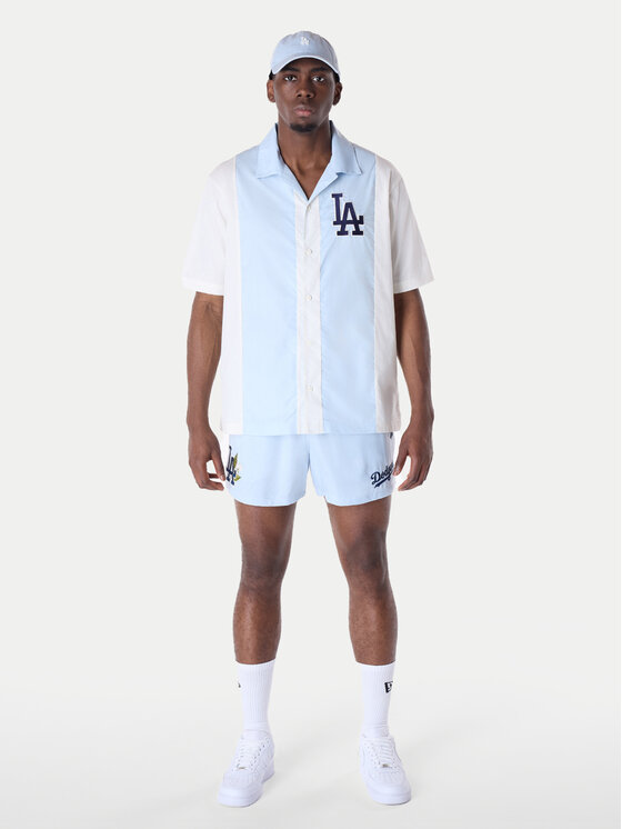 New Era New Era Košeľa LA Dodgers Stripe Revere 60596335 Biela Regular Fit
