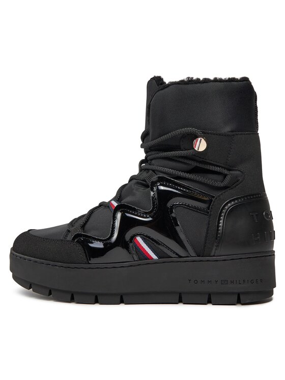 Tommy Hilfiger Tommy Hilfiger Śniegowce Patent Snowboot FW0FW07852 Czarny
