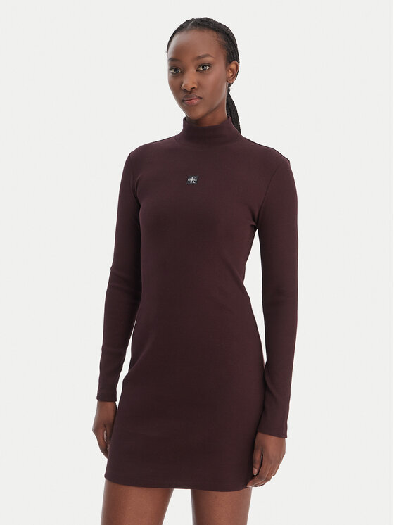 Calvin Klein Jeans Rochie de zi LV047E204G Maro Slim Fit