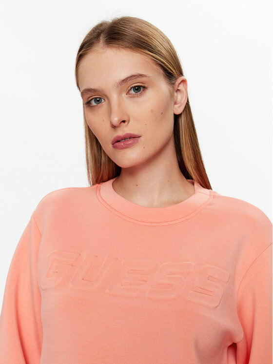 Guess Guess Majica dugih rukava V3BQ15 K7UW2 Koraljna Regular Fit