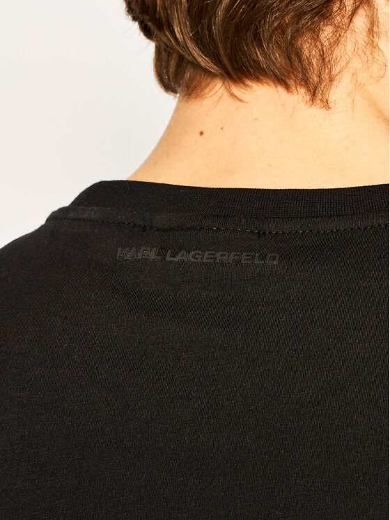 KARL LAGERFELD KARL LAGERFELD T-Shirt Crewneck 755051 501220 Czarny Regular Fit