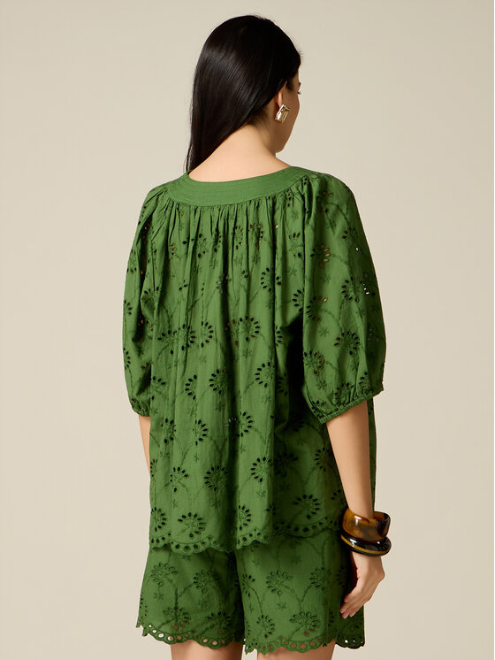 Oltre Oltre Blusa 2015E000367N015 Verde Baggy Fit