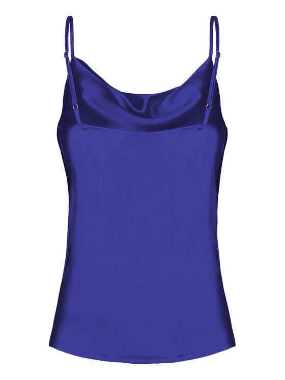 Cat&Cat Cat&Cat Top jedwabny z dekoltem woda Niebieski Regular Fit