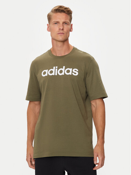 adidas T-krekls Essentials Linear Logo IC9280 Zaļš Regular Fit