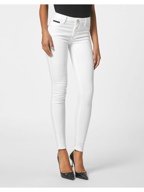PHILIPP PLEIN PHILIPP PLEIN Jeggins 1851 Bílá Jegging Fit