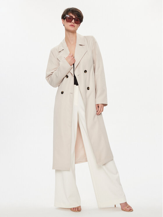 Pieces Pieces Tenchcoat Scarlett 17146474 Beige Regular Fit