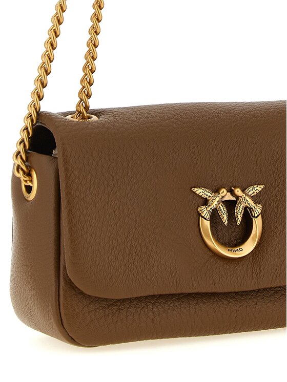 PINKO PINKO Torebka Brown Lamb Leather Shoulder Brązowy