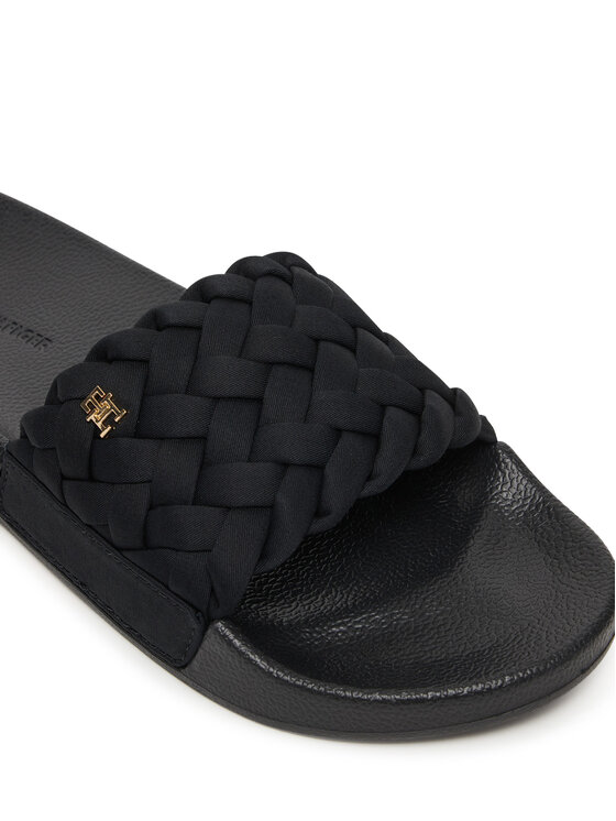 Tommy Hilfiger Tommy Hilfiger Klapki Th Braided Pool Slide FW0FW09203 Czarny