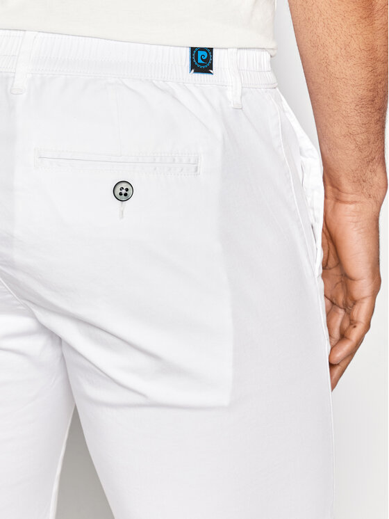 Pierre Cardin Pierre Cardin Šortky z materiálu 34770/000/4007 Bílá Slim Fit