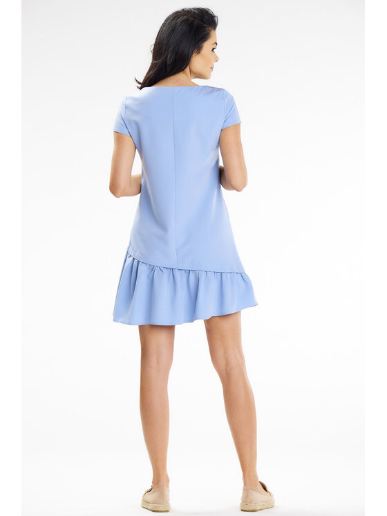 Awama Awama Sukienka letnia A644 Niebieski Basic Fit