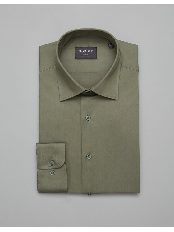 Borgio Borgio Koszula simeria Zielony Slim Fit