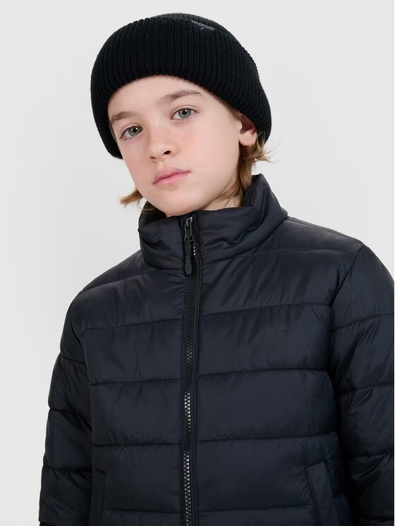 4F 4F Vatovaná bunda 4FJWSS25TDJAM520-20S Čierna Regular Fit