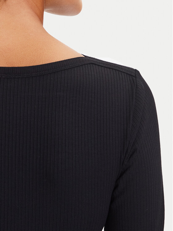 Tommy Hilfiger Tommy Hilfiger Блуза WW0WW47309 Черен Slim Fit
