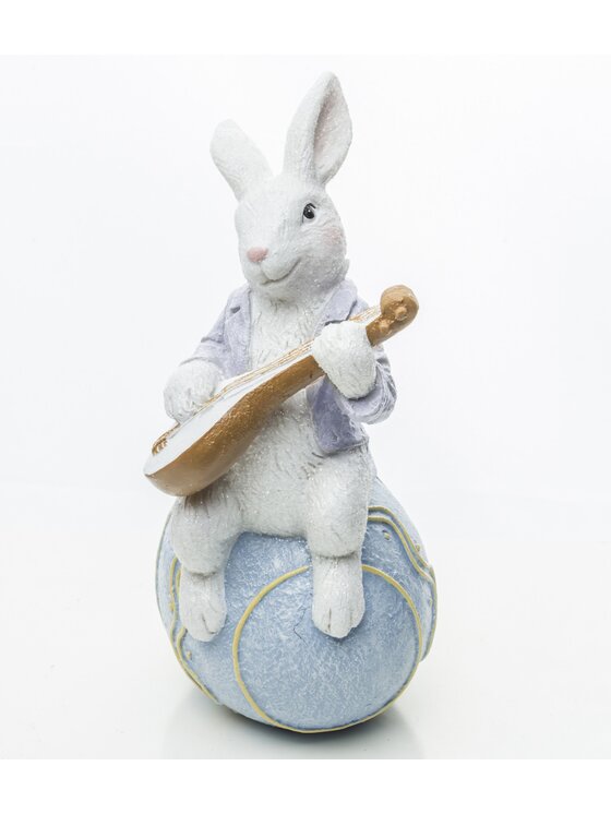 MIAhome MIAhome Figurka królik MUZYK 18x8x9,5 cm MANDOLINISTA Kolorowy