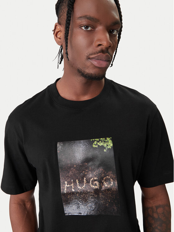 HUGO HUGO Tričko Doreston 50554319 Čierna Regular Fit