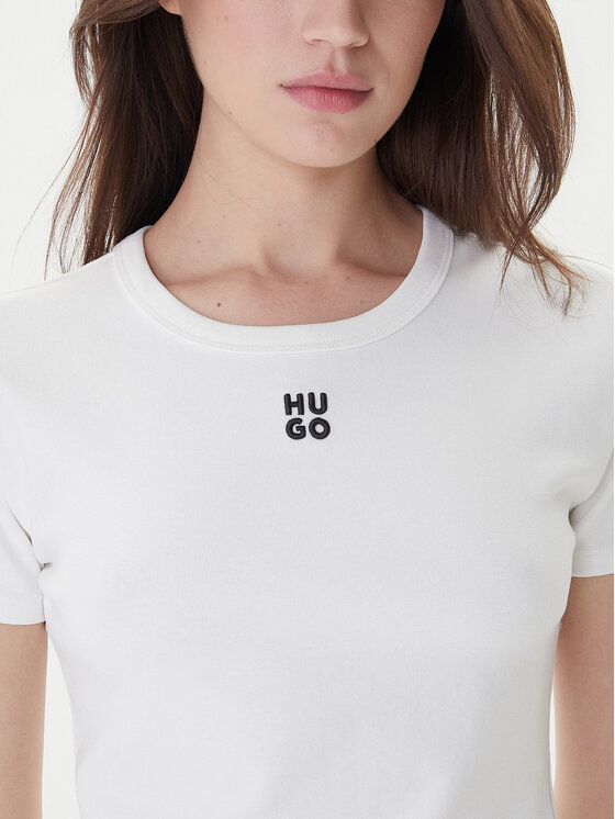 HUGO Hugo T-särk Delanor 50512000 Valge Slim Fit