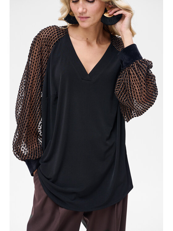 blue shadow blue shadow Bluzka Melisa Czarny Regular Fit
