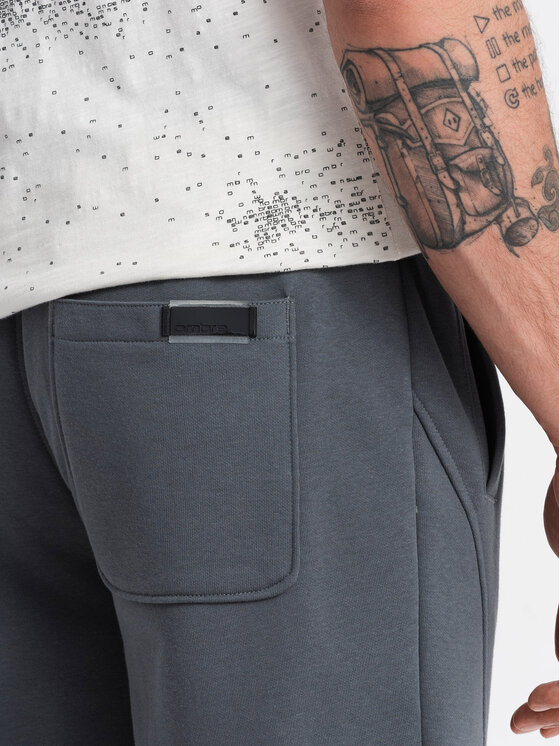 Ombre Ombre Joggers kalhoty OM-PABS-0174 Šedá Regular Fit