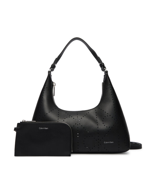 Calvin Klein Calvin Klein Ročna torba Emblem Aop Perfor Lthr Bag LV04F3367G Črna