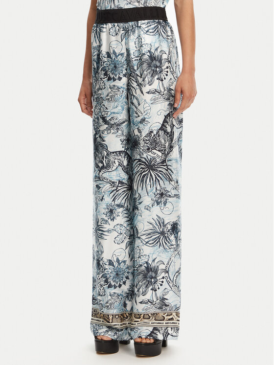 Just Cavalli Just Cavalli Pantaloni din material 78PAA120 Albastru Loose Fit