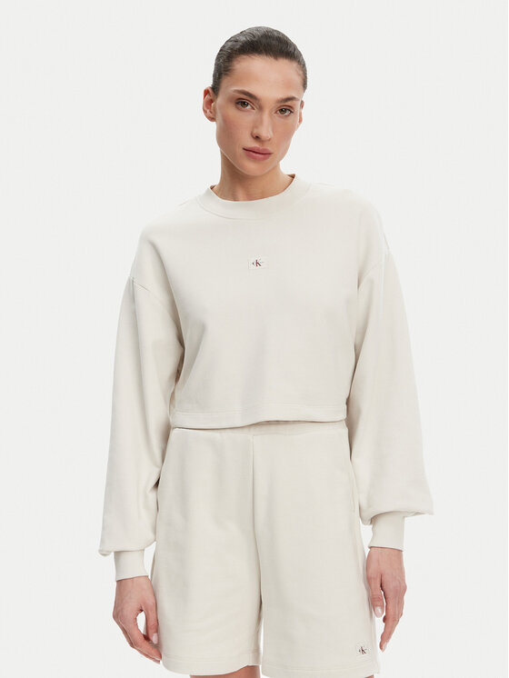 Calvin Klein Jeans Mikina J20J225370 Béžová Regular Fit