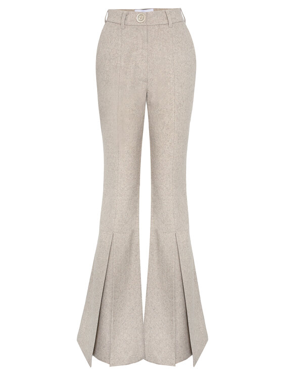 Magda Matyja Magda Matyja Spodnie materiałowe BELLAVIA TROUSERS Szary jasny Flared Leg