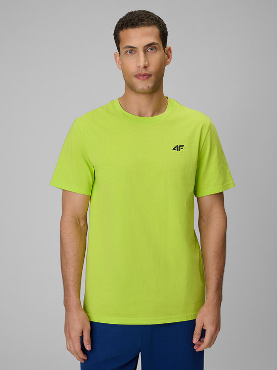 4F 4F T-Shirt BASIC+ Zielony Regular Fit