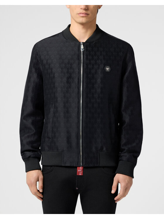 PHILIPP PLEIN PHILIPP PLEIN Kurtka bomber 30567 Czarny Regular Fit