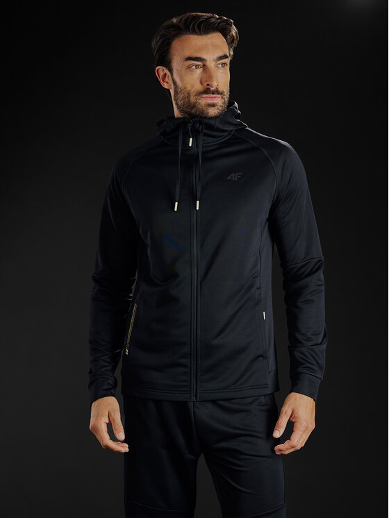 4F 4F Bluza techniczna GOLDEN WARRIOR Czarny Regular Fit