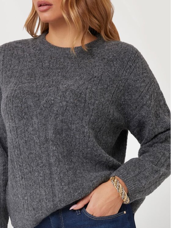 Guess Guess Sweter 170083 Szary Classic Fit