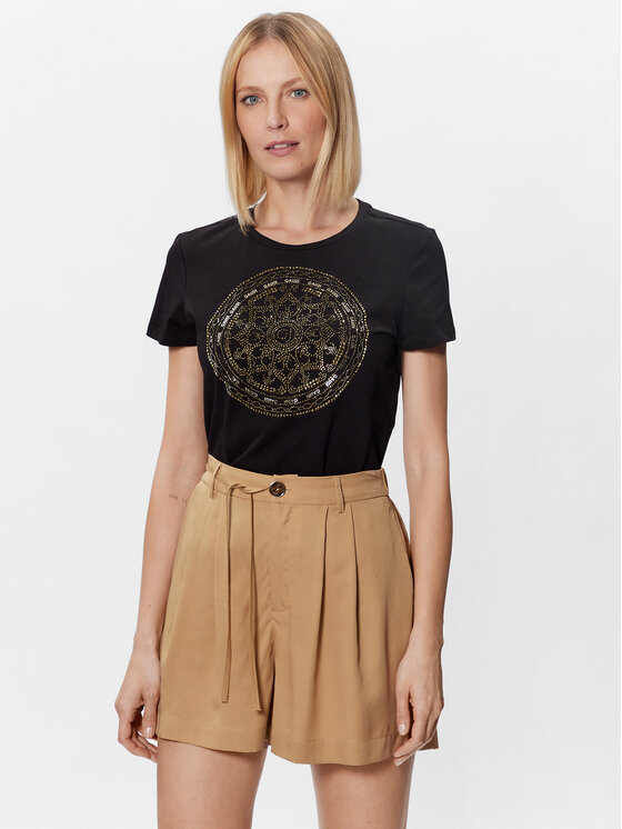 Gaudi Gaudi T-shirt 311BD64001 Crna Regular Fit