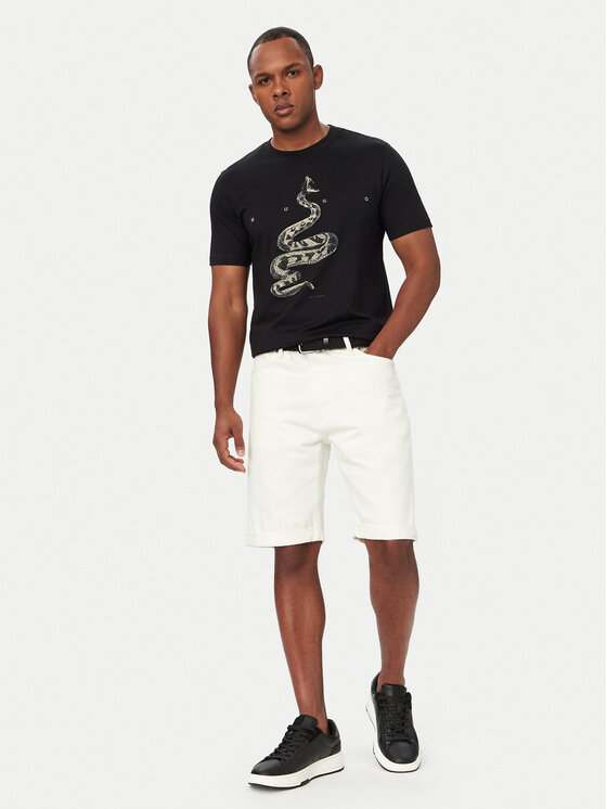 HUGO HUGO Дънкови шорти 50561648 Кремав Relaxed Fit