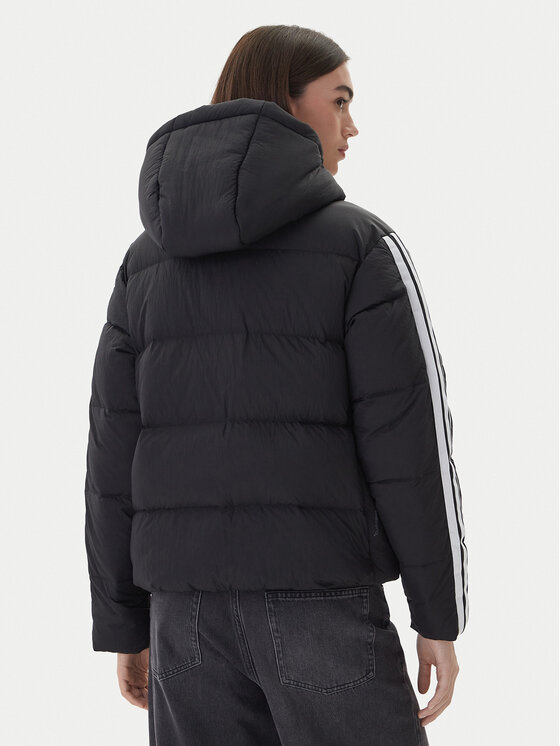 adidas adidas Pūkinė striukė Essentials Climawarm 3-Stripes JW3429 Juoda Loose Fit