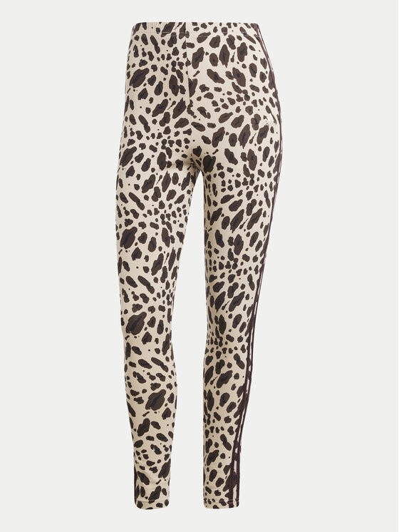 adidas adidas Legginsy Essentials 3-Stripes Animal Print IX3722 Brązowy Slim Fit