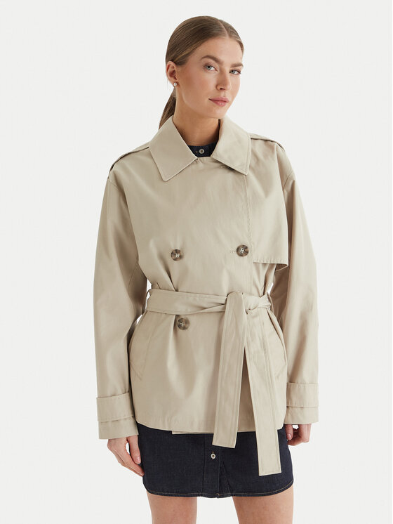 Calvin Klein Calvin Klein Trench LV044B540G Bej Regular Fit