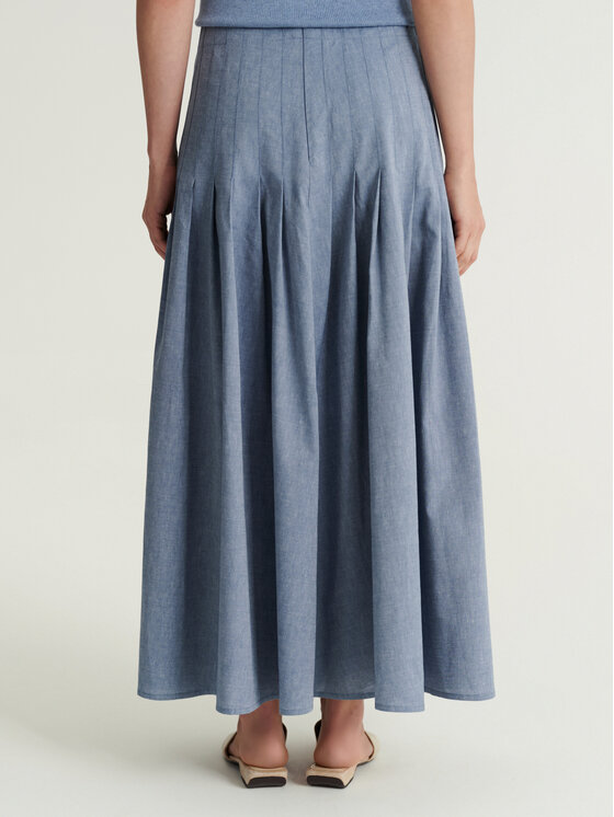 TATUUM TATUUM Spódnica midi LEO Niebieski Flare Fit