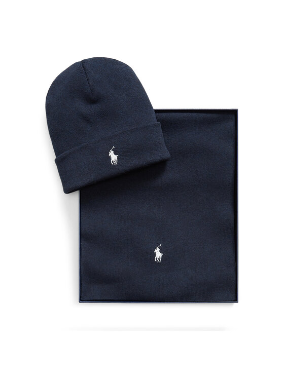 Polo Ralph Lauren Polo Ralph Lauren Zestaw szalik i czapka 710B28980001 Granatowy