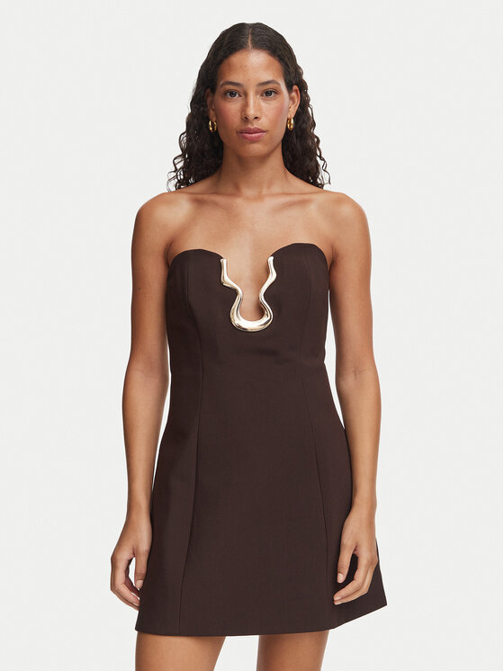 Bardot Bardot Kokteilinė suknelė Venya 60479DB Ruda Slim Fit