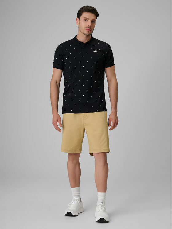 4F 4F Polo COMMERCIAL Czarny Regular Fit