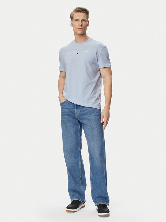 Tommy Jeans Tommy Jeans T-Shirt DM0DM20744 Světle modrá Regular Fit