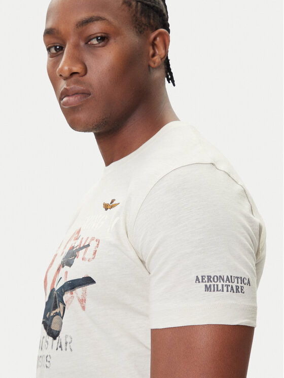 Aeronautica Militare Aeronautica Militare Majica 252TS2472UJ00708 Écru Regular Fit
