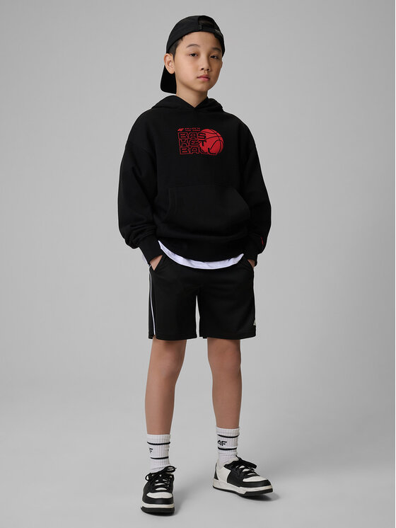 4F 4F Bluza THE GYM POWER Czarny Loose Fit