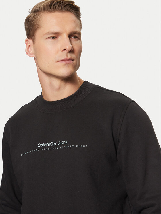 Calvin Klein Jeans Calvin Klein Jeans Majica dugih rukava Minimal Logo J30J327119 Crna Regular Fit
