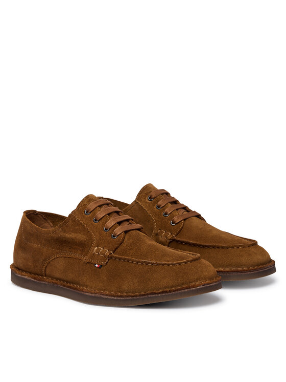 Tommy Hilfiger Tommy Hilfiger Poltopánky Stitchdown Suede Derby FM0FM05841 Hnedá