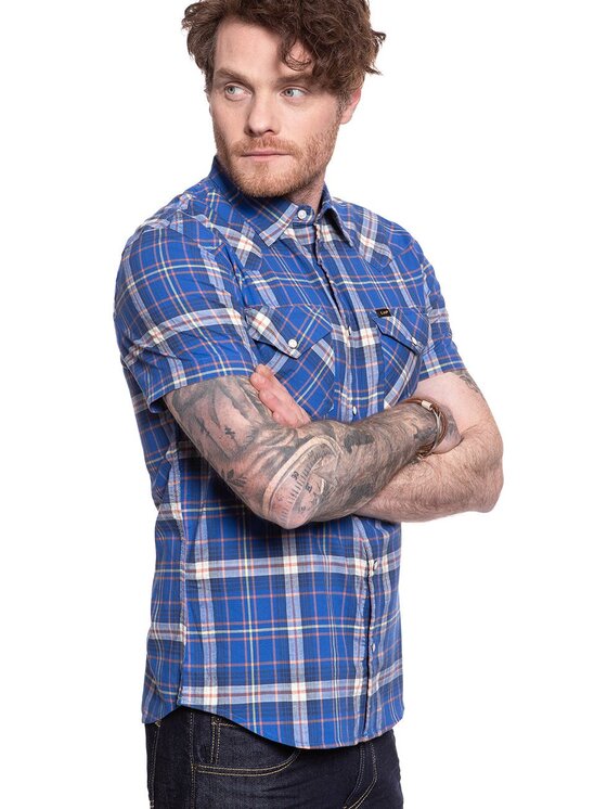Lee Lee Camicia SS WESTERN Blu Regular Fit