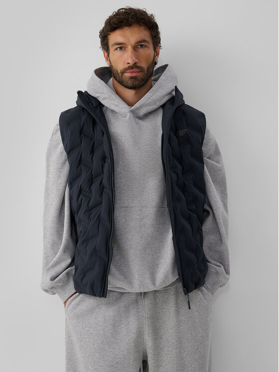 4F 4F Kamizelka URBAN COMMUTER Czarny Regular Fit