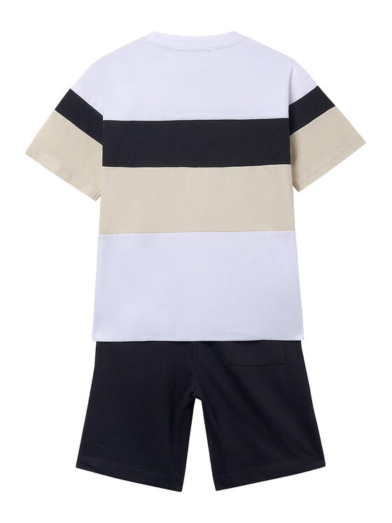 Mayoral Mayoral Set tricou și pantaloni scurți 6691 Negru Regular Fit