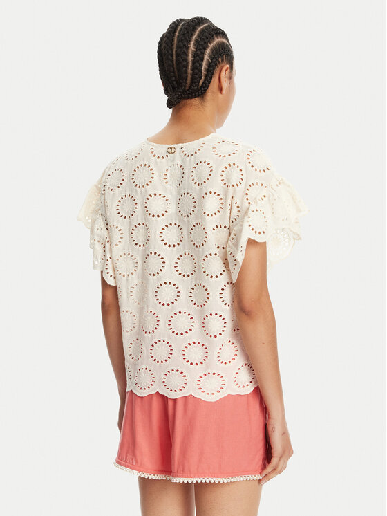 TWINSET TWINSET Majica 251TT2364 Écru Loose Fit