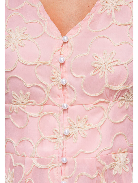 Ombre Ombre Sukienka codzienna OW-DLR-E0015 Różowy Regular Fit