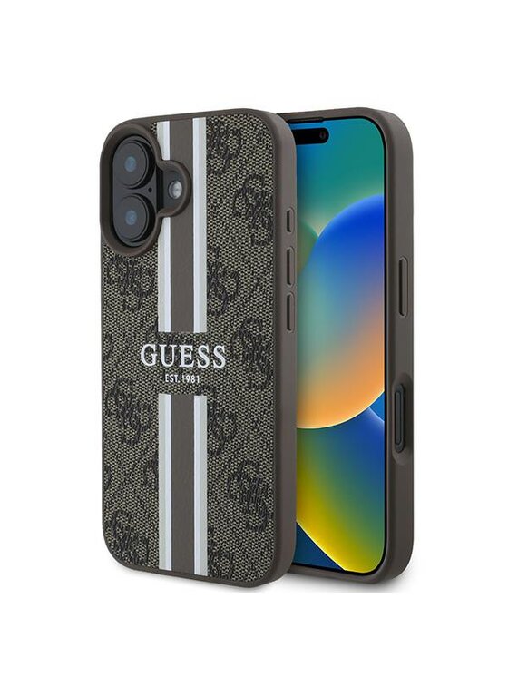 Guess Guess Etui na telefon Apple iPhone 16 Plus Brązowy